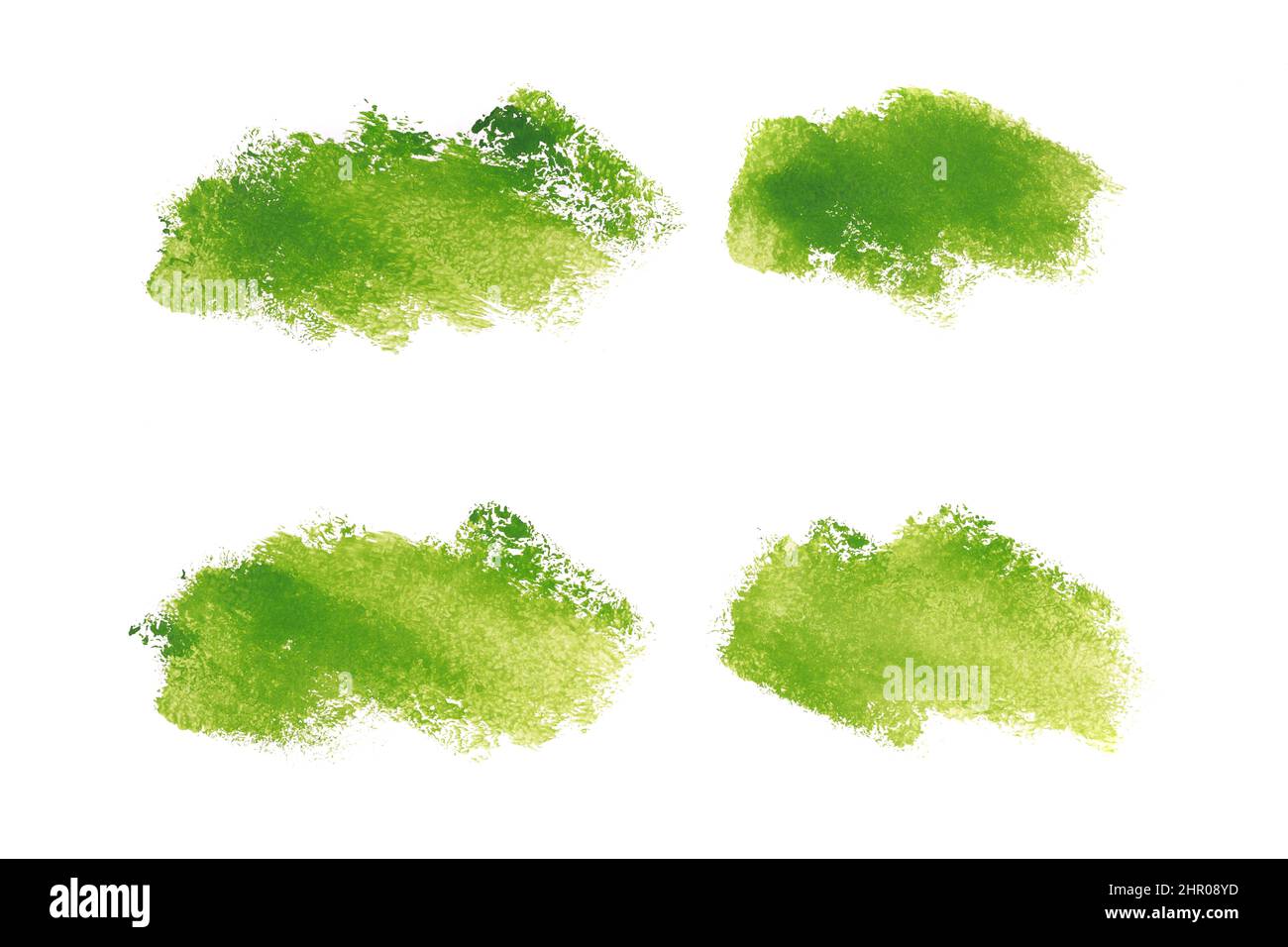 set di tratti di acquerello verde isolati su sfondo bianco. Foto di alta  qualità Foto stock - Alamy