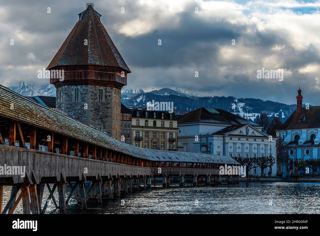 Il Ponte della Cappella, Lucerna, Svizzera Foto Stock
