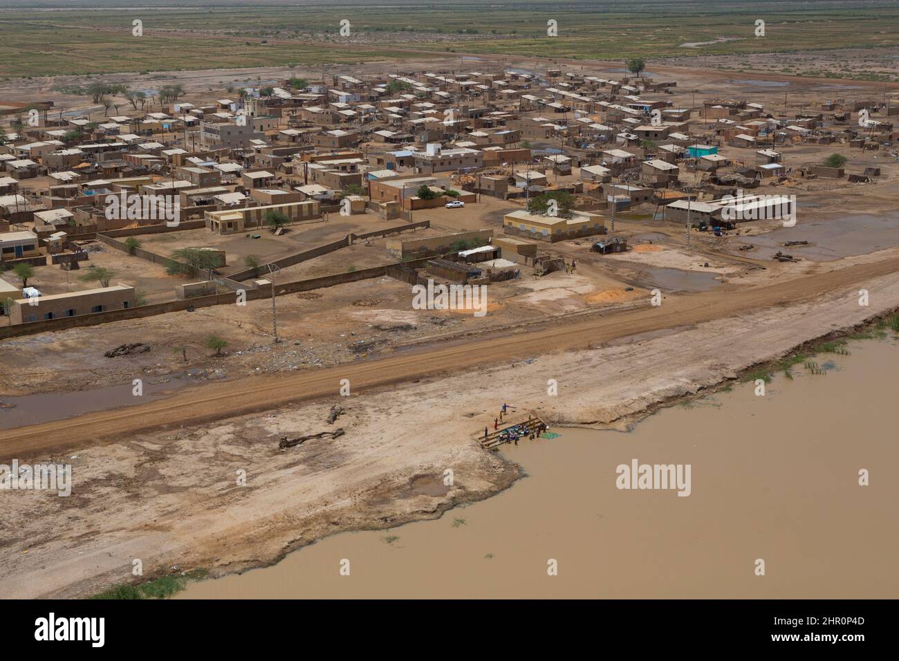 Il miglioramento delle infrastrutture di irrigazione nel Delta del Senegal fa parte del progetto di gestione delle risorse idriche e di irrigazione del Compacac del Senegal, realizzato dal MCC Foto Stock