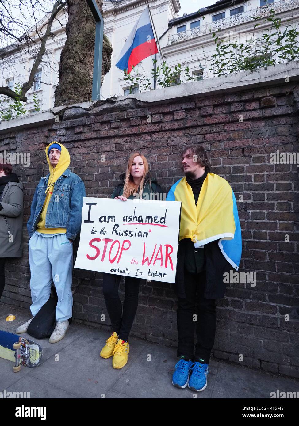 Londra dimostra solidarietà con l'Ucraina. Foto Stock