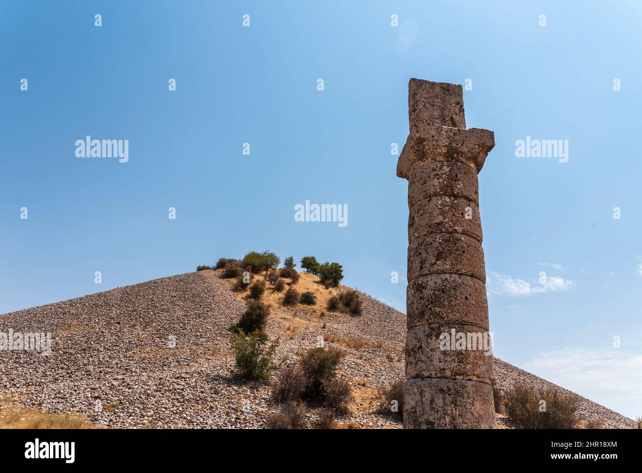 Tumulo storico di Karakus (Blackbird) in Adiyaman Turchia Foto Stock