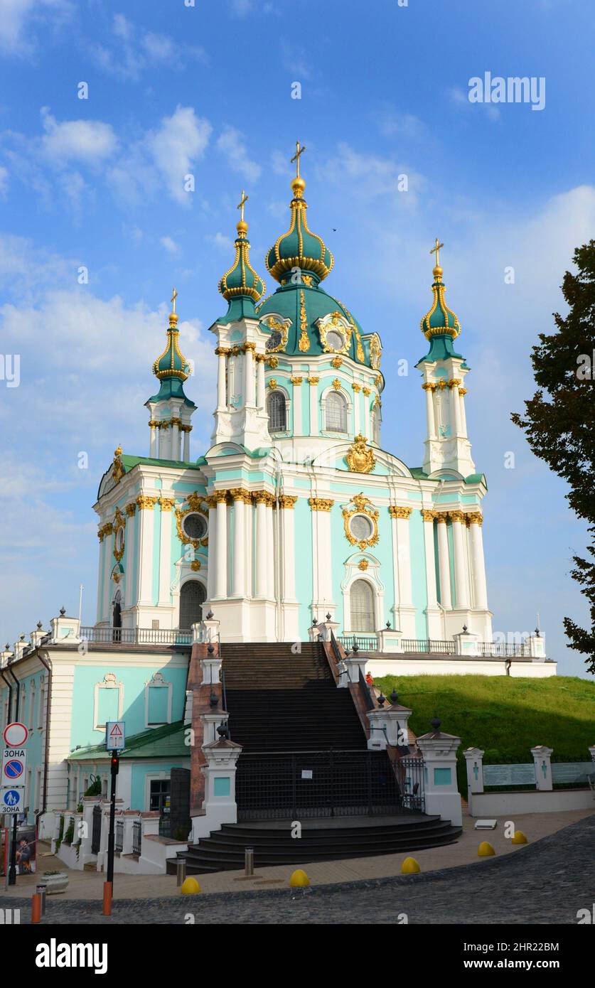 Chiesa di Sant'Andrea a Kiev, Ucraina. Foto Stock