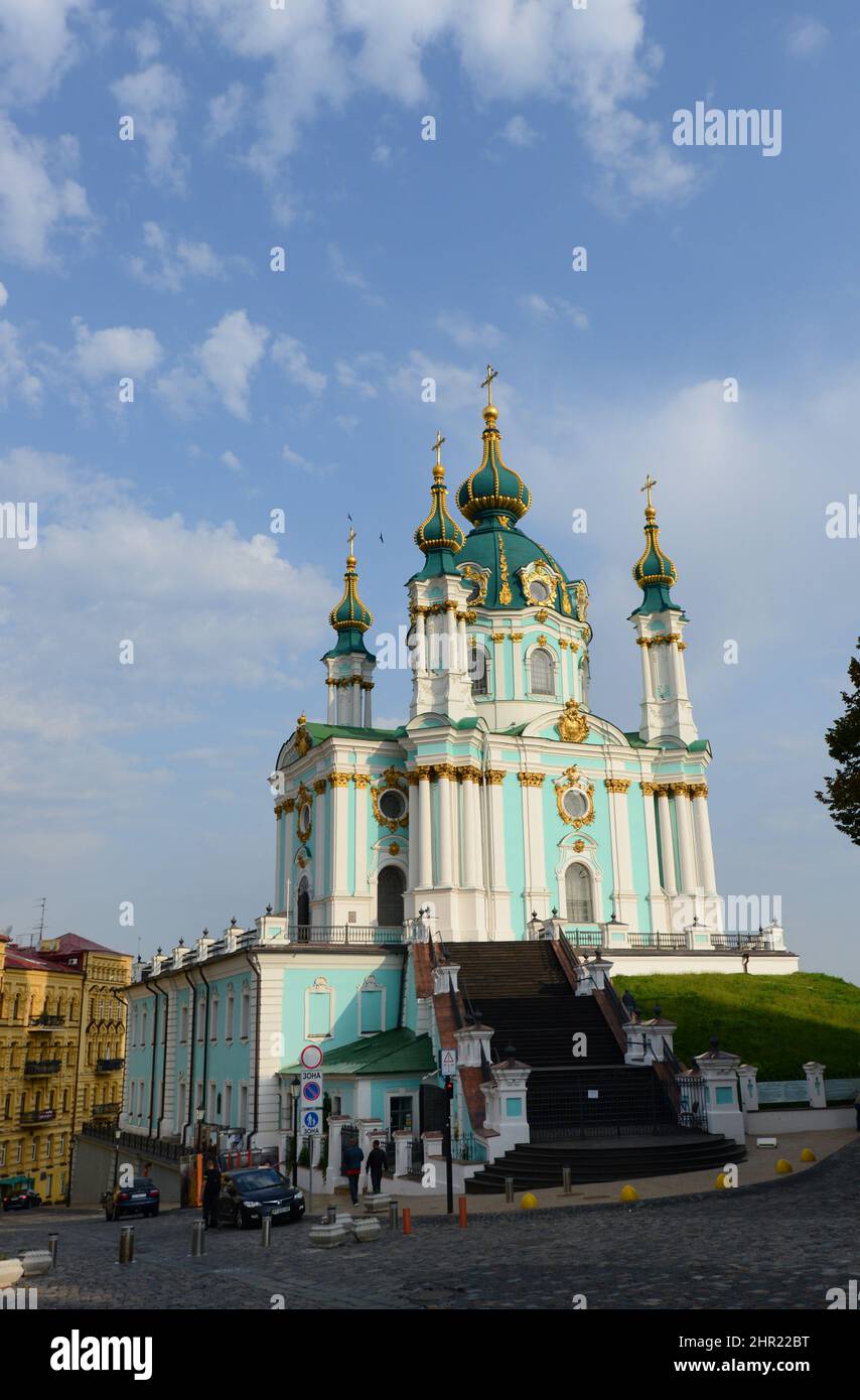 Chiesa di Sant'Andrea a Kiev, Ucraina. Foto Stock