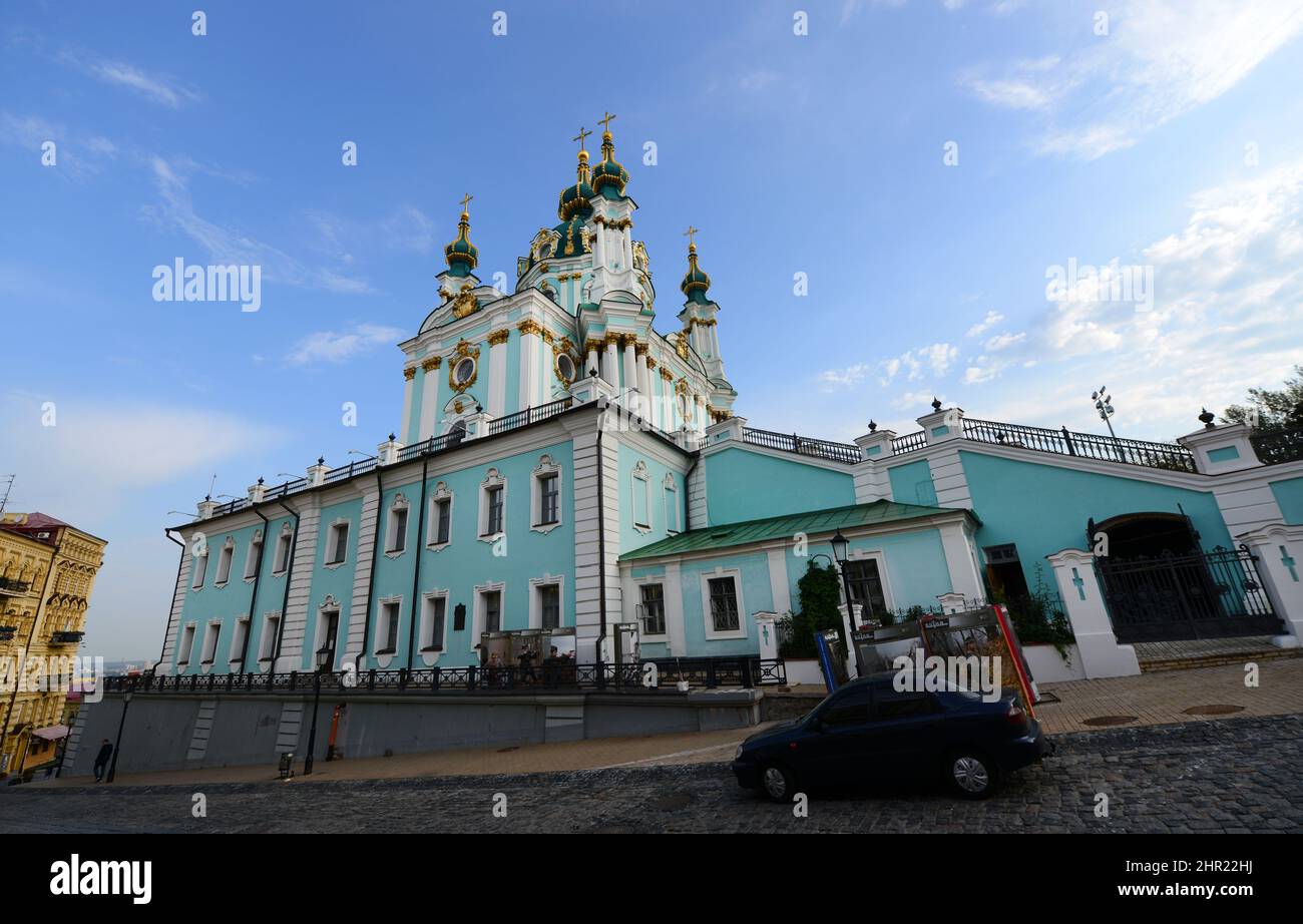 Chiesa di Sant'Andrea a Kiev, Ucraina. Foto Stock