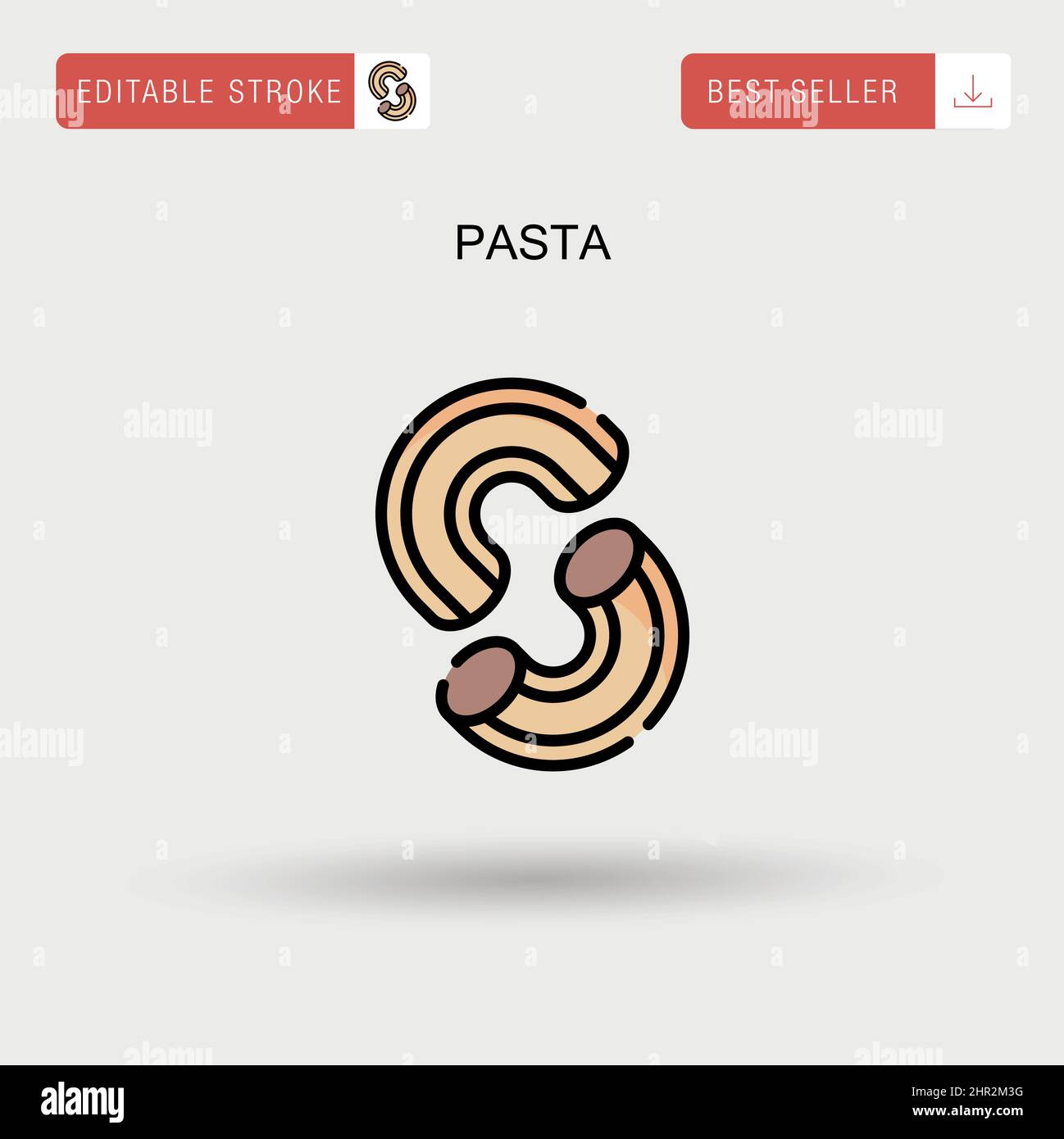 Pasta semplice icona vettoriale. Illustrazione Vettoriale