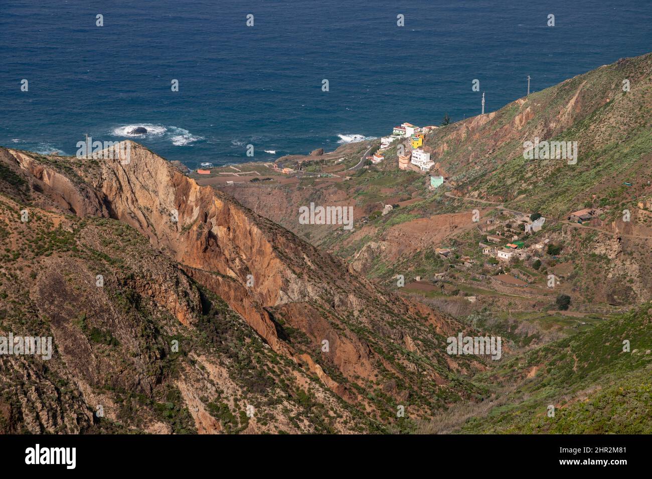 Il viilage di Almaciga sulla costa settentrionale di Tenerife, Isole Canarie Foto Stock