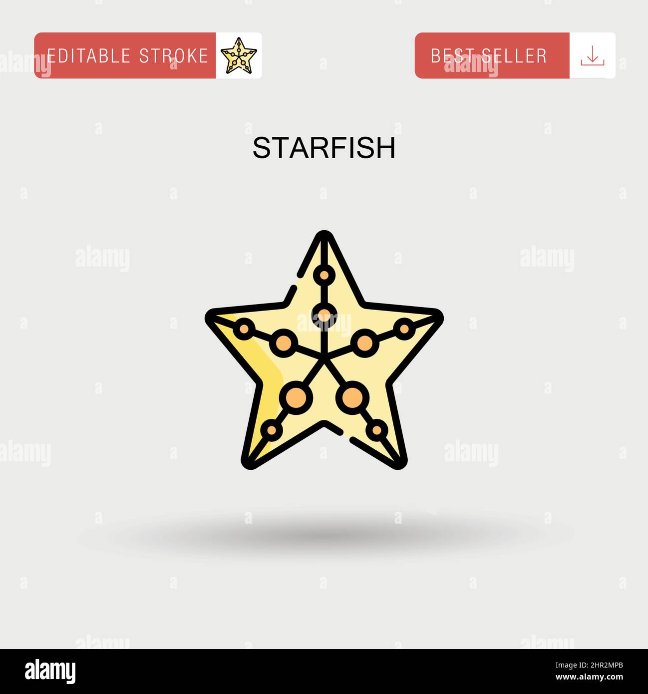 Icona vettore semplice Starfish. Illustrazione Vettoriale