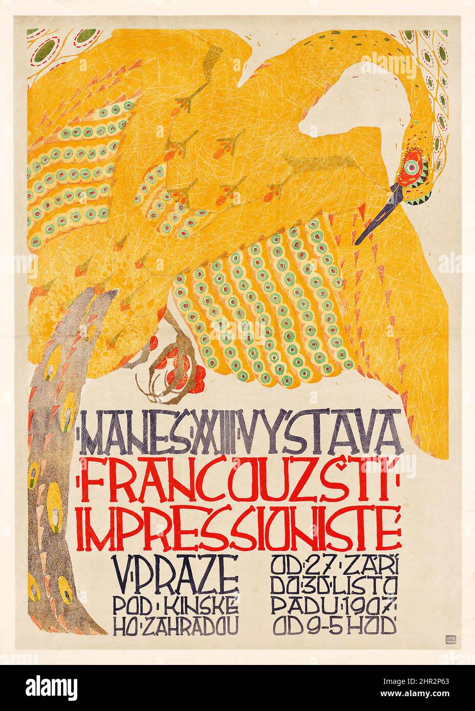 Artista anonimo - FRANCOUZSTI IMPRESSIONISTE, litografia a colori, 1907 - manifesto pubblicitario antico e antico Foto Stock