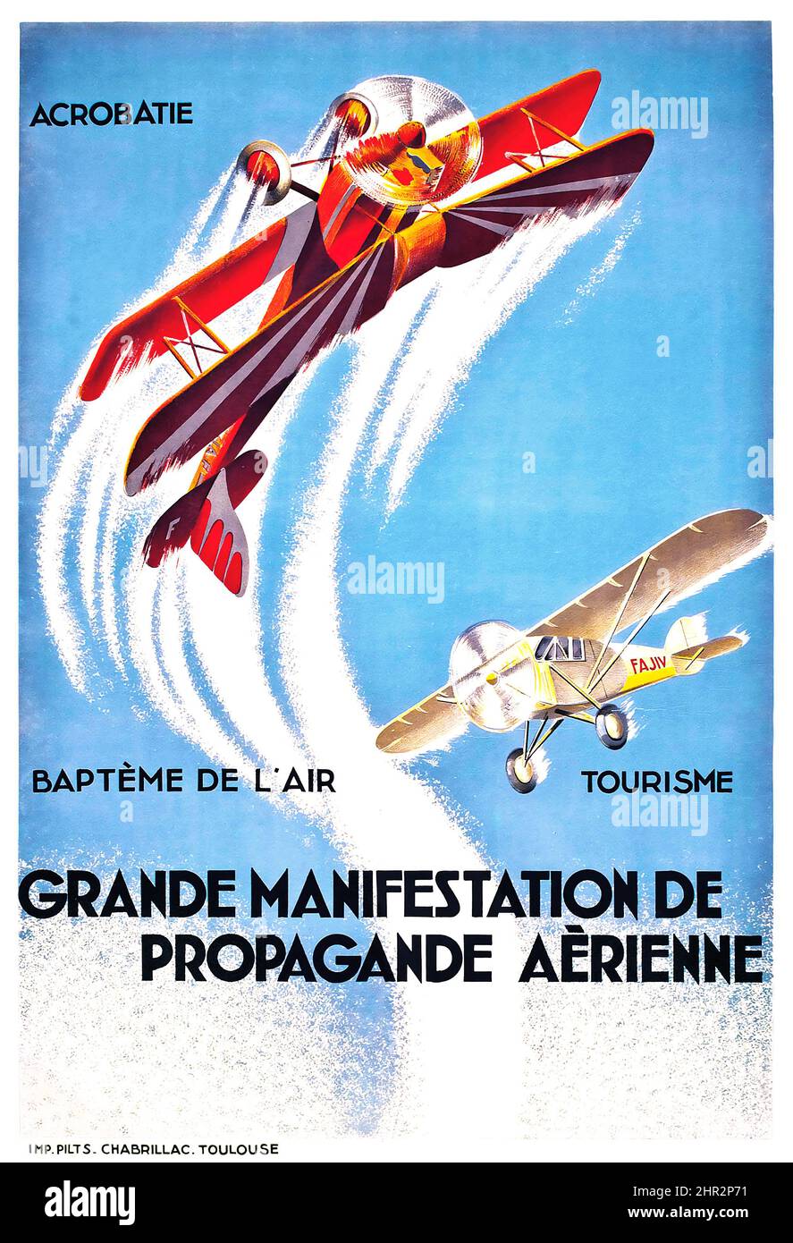 Anonimo artista - GRANDE MANIFESTAZIONE DE PROPAGANDE EYRIENNE, c.1920, stampato da Chabrillac, Tolosa. Poster esposizione aeronautica. Foto Stock