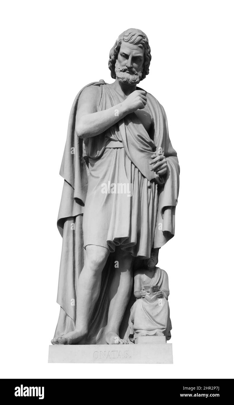 Statua di Onatas a San Pietroburgo. Fu un antico scultore greco del tempo delle guerre persiane e membro della fiorente scuola di Foto Stock