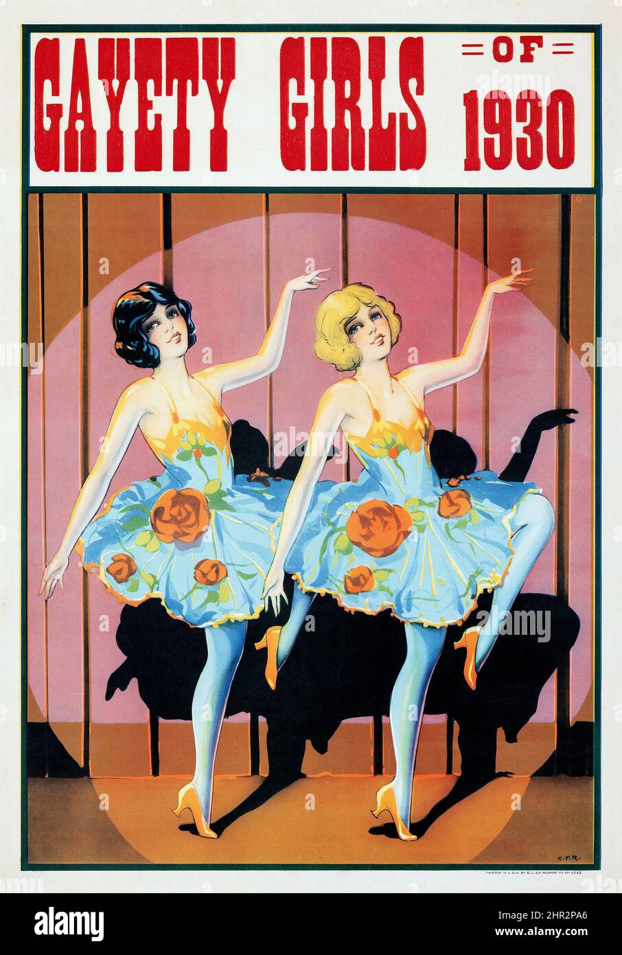 Gayety Girls del 1930. Poster Teatro - poster pubblicitario vintage Foto Stock