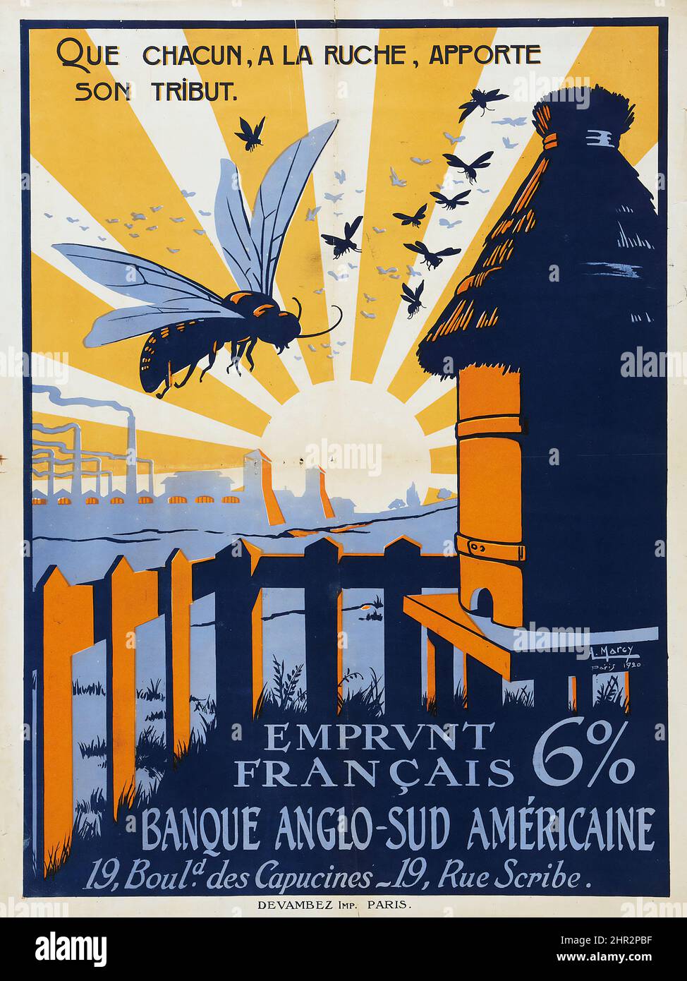 Propaganda francese (Devambez, 1920). Poster - poster pubblicitario vintage Foto Stock