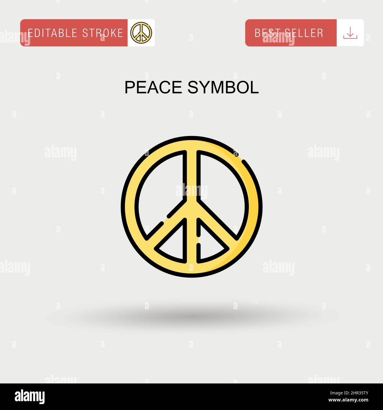 Simbolo di pace icona vettoriale semplice. Illustrazione Vettoriale
