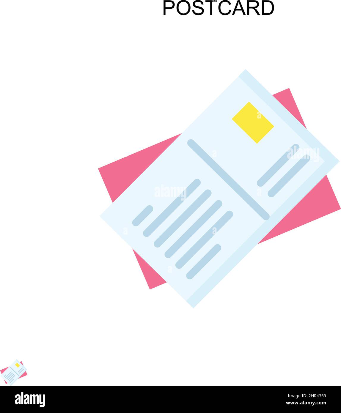 Icona vettore semplice cartolina. Modello di disegno del simbolo di illustrazione per l'elemento dell'interfaccia utente mobile Web. Illustrazione Vettoriale