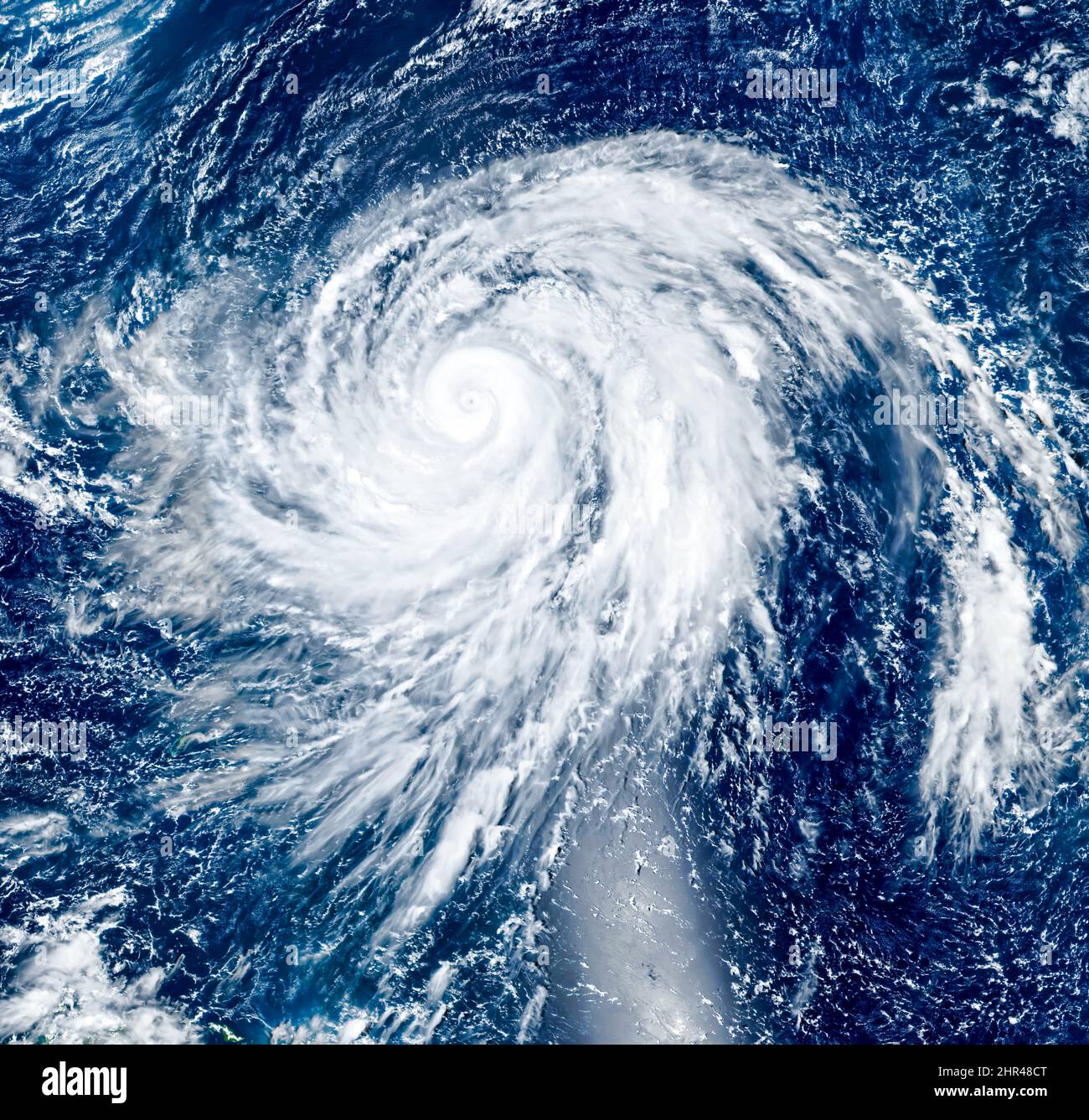Oceano Pacifico, Cat 5 Storm, Spinning Super Typhoon Hagibis Top View background Photo,Isole Marianne Settentrionali.elementi di questa immagine forniti dalla NASA Foto Stock