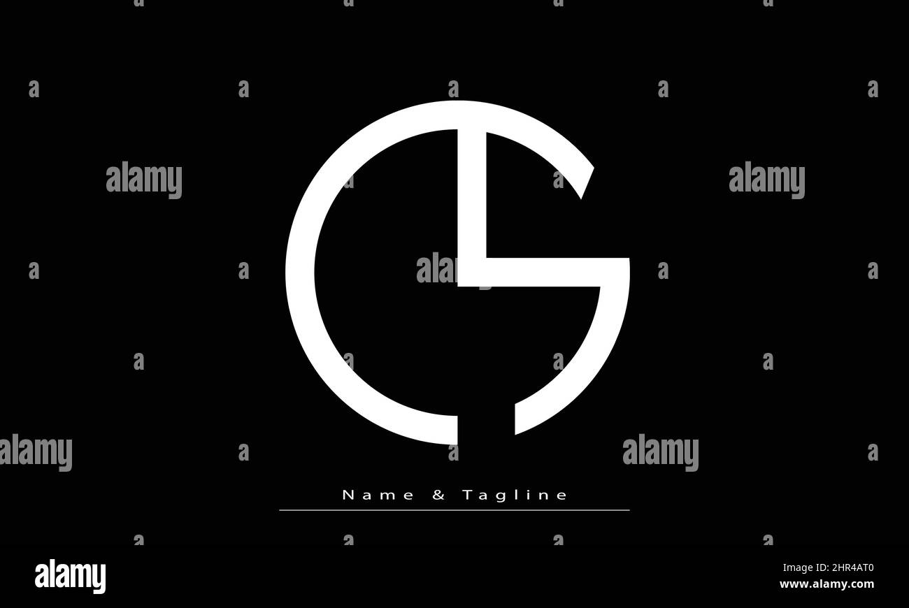 Lettere alfabetiche iniziali logo monogramma CS, SC Illustrazione Vettoriale