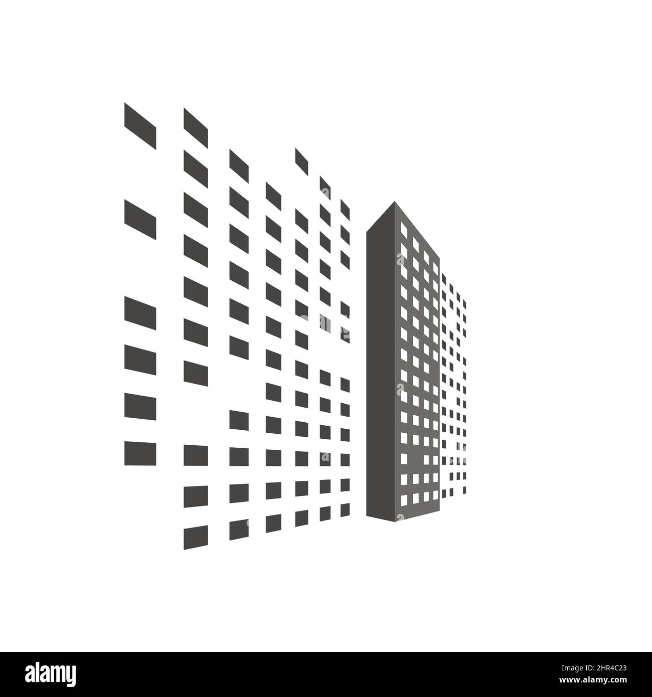 Astratto edificio panorama su strada in città Illustrazione Vettoriale