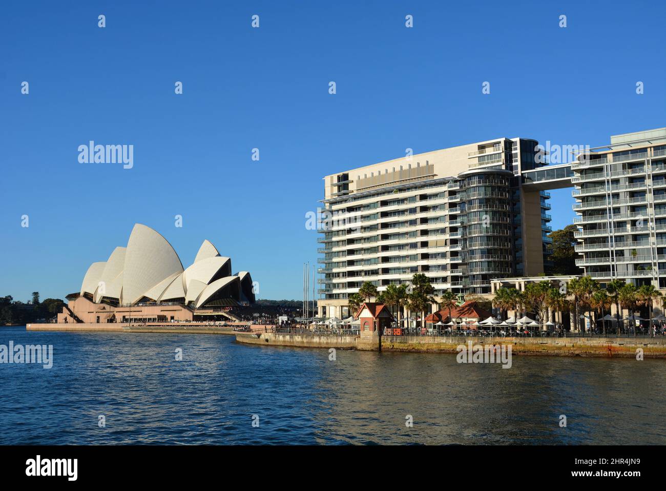 I Bennelong Apartments a Circular Quay e l'Opera House a Sydney, Australia. Foto Stock