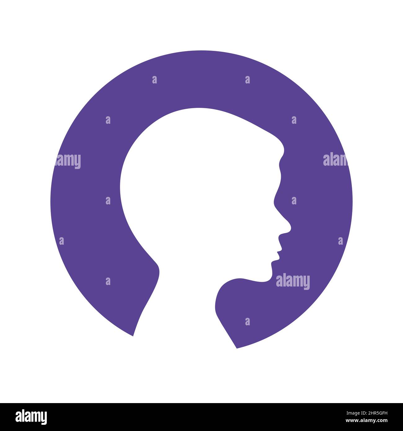 Icona della testa con silhouette ragazzo. Immagine clipart vettoriale illustrazione uomini. Illustrazione Vettoriale