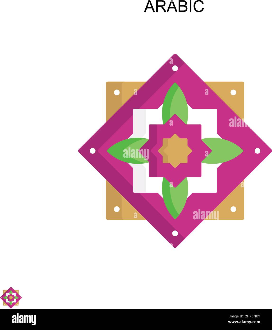 Icona vettoriale semplice araba. Modello di disegno del simbolo di illustrazione per l'elemento dell'interfaccia utente mobile Web. Illustrazione Vettoriale