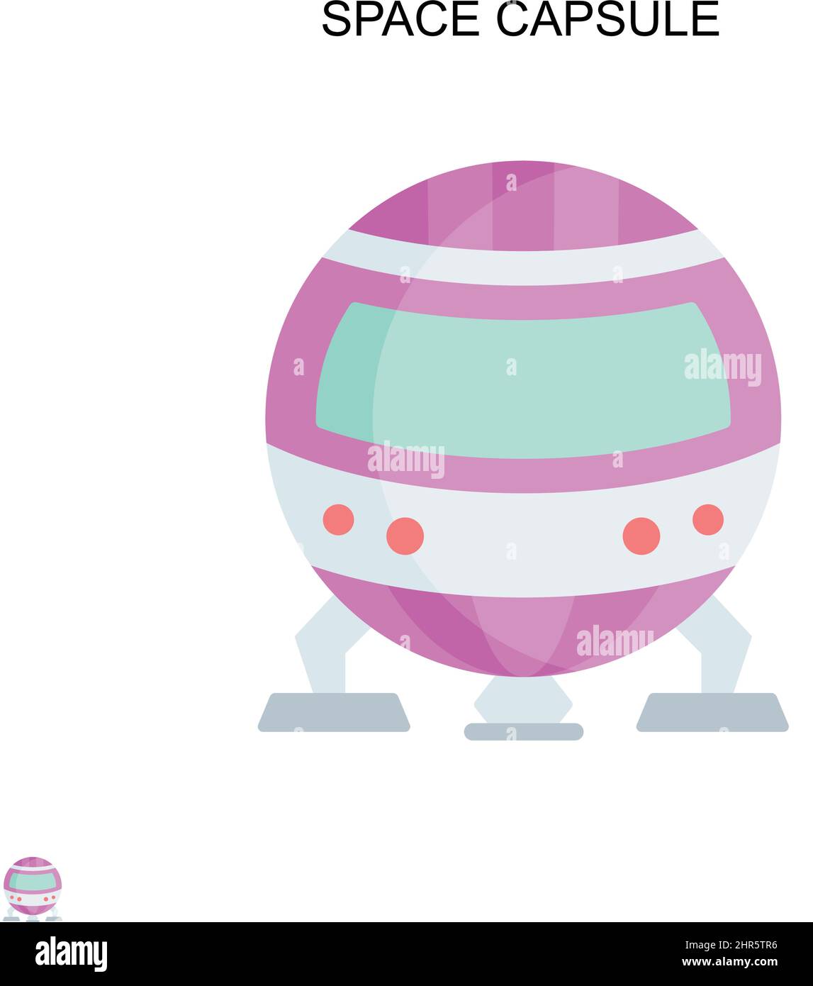 Icona vettoriale semplice della capsula spaziale. Modello di disegno del simbolo di illustrazione per l'elemento dell'interfaccia utente mobile Web. Illustrazione Vettoriale