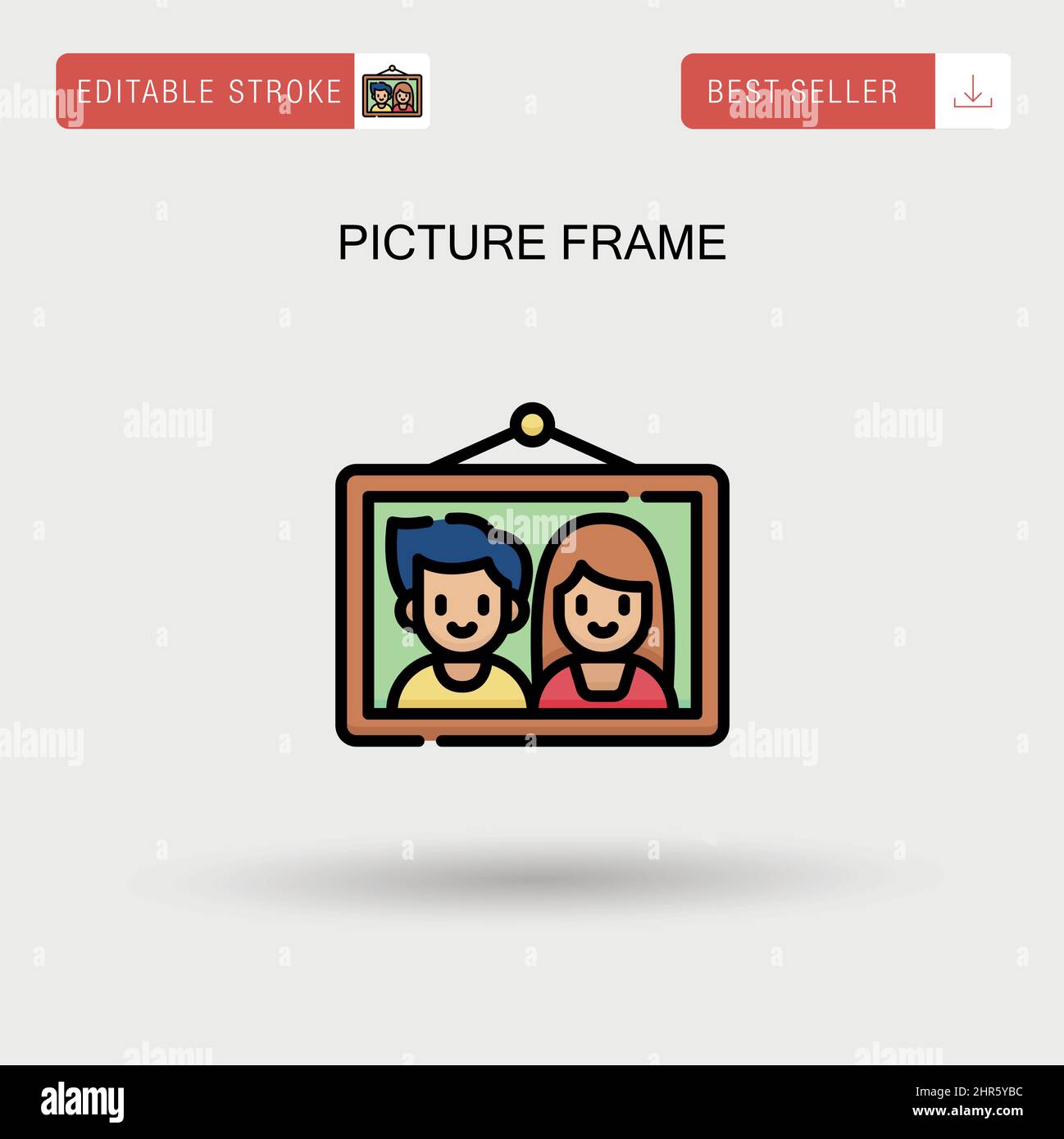 Immagine cornice semplice icona vettoriale. Illustrazione Vettoriale