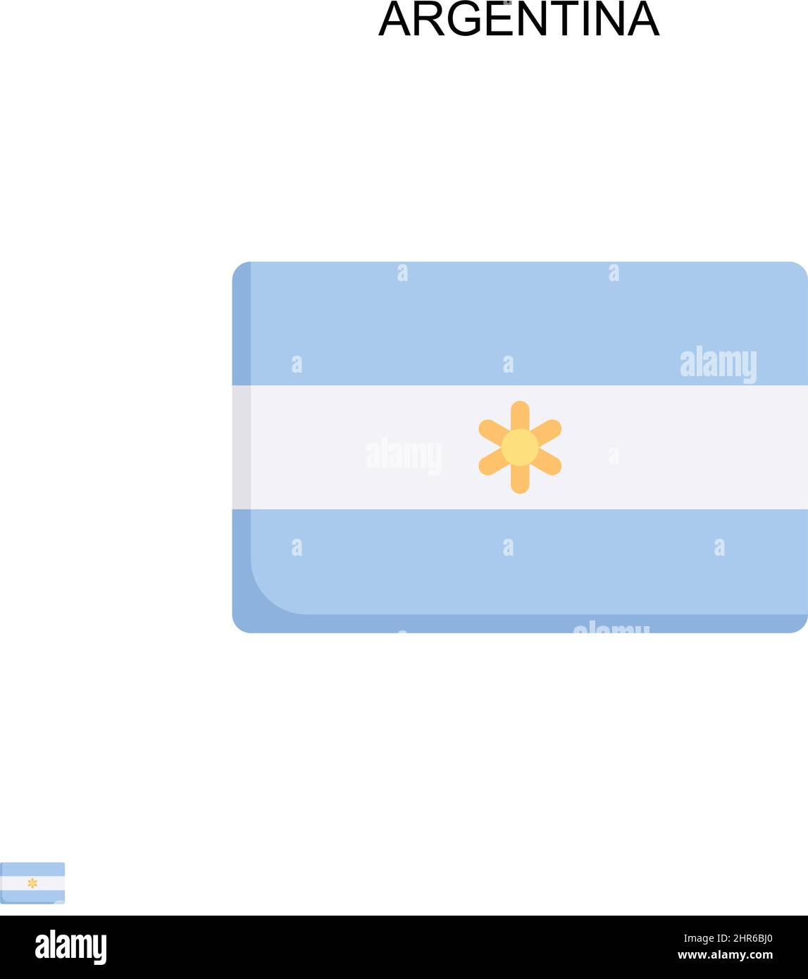 Argentina semplice icona vettoriale. Modello di disegno del simbolo di illustrazione per l'elemento dell'interfaccia utente mobile Web. Illustrazione Vettoriale
