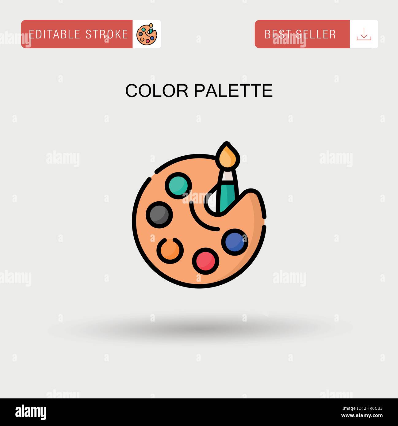 Icona vettoriale semplice della tavolozza dei colori. Illustrazione Vettoriale