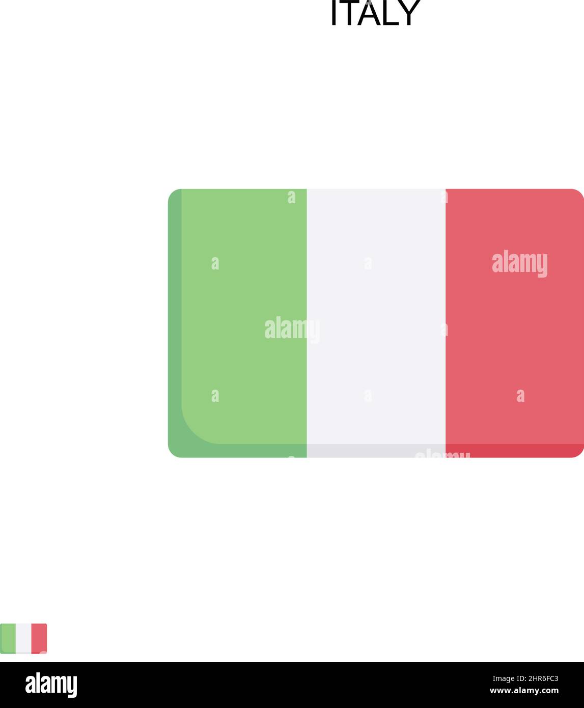 Italia semplice icona vettoriale. Modello di disegno del simbolo di illustrazione per l'elemento dell'interfaccia utente mobile Web. Illustrazione Vettoriale