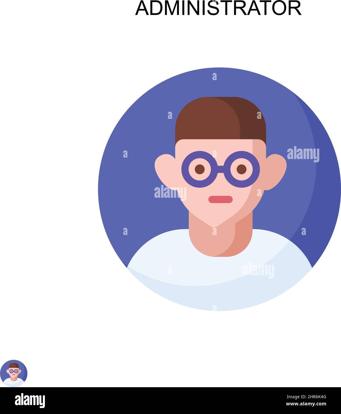 Icona vettore semplice amministratore. Modello di disegno del simbolo di illustrazione per l'elemento dell'interfaccia utente mobile Web. Illustrazione Vettoriale