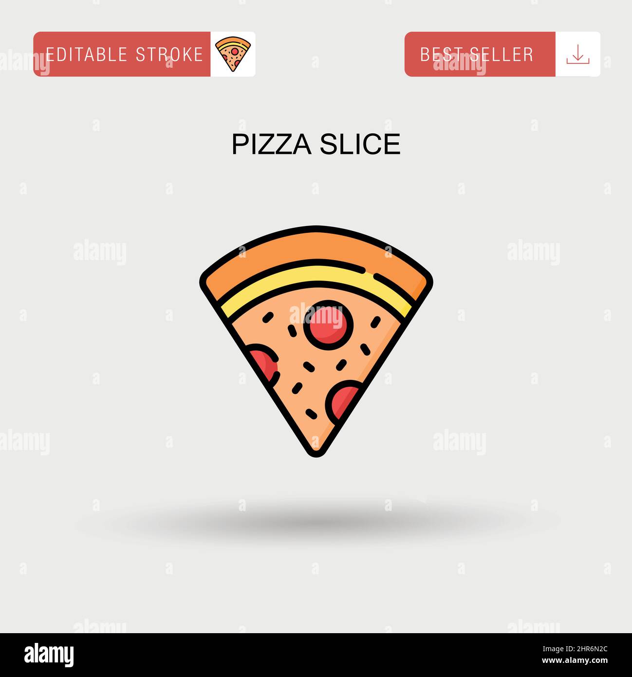 Icona vettore semplice pizza slice. Illustrazione Vettoriale