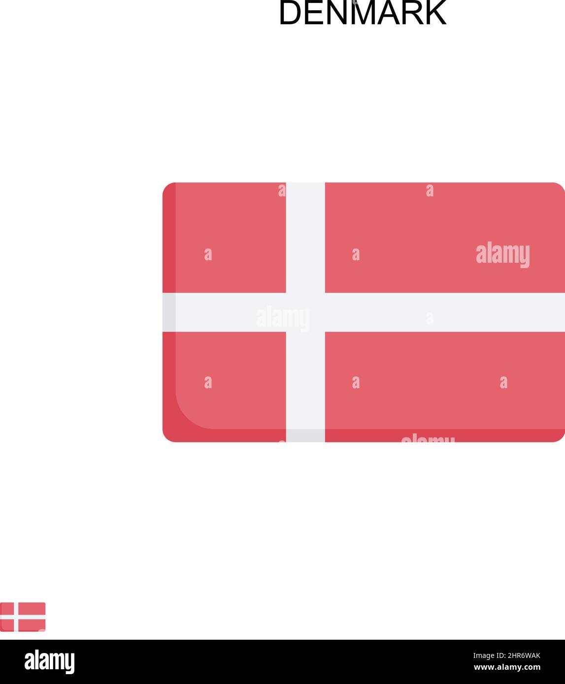 Danimarca icona vettore semplice. Modello di disegno del simbolo di illustrazione per l'elemento dell'interfaccia utente mobile Web. Illustrazione Vettoriale