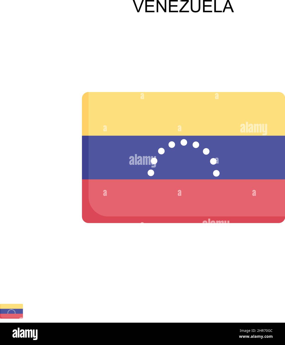 Venezuela semplice vettore icona. Modello di disegno del simbolo di illustrazione per l'elemento dell'interfaccia utente mobile Web. Illustrazione Vettoriale