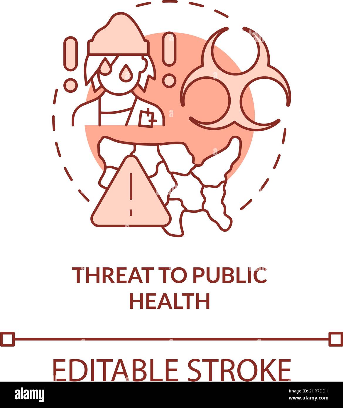 Minaccia alla salute pubblica terracotta concetto icona Illustrazione Vettoriale