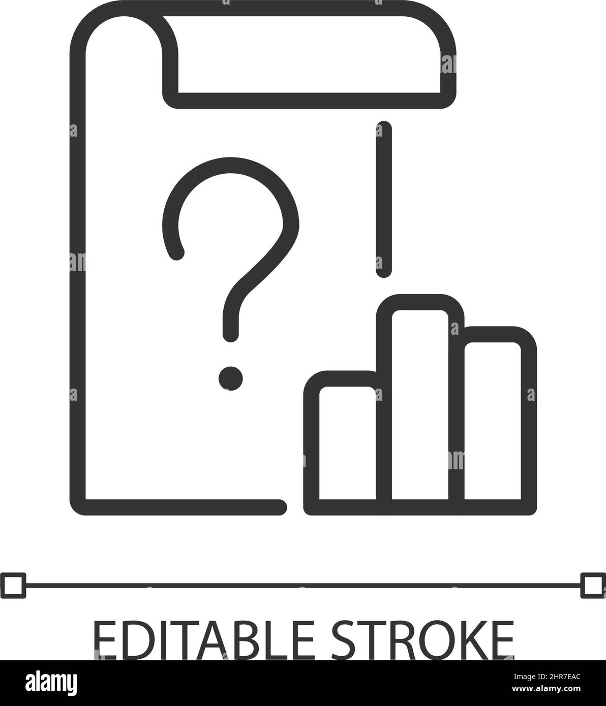 Icona lineare dati non chiari Illustrazione Vettoriale