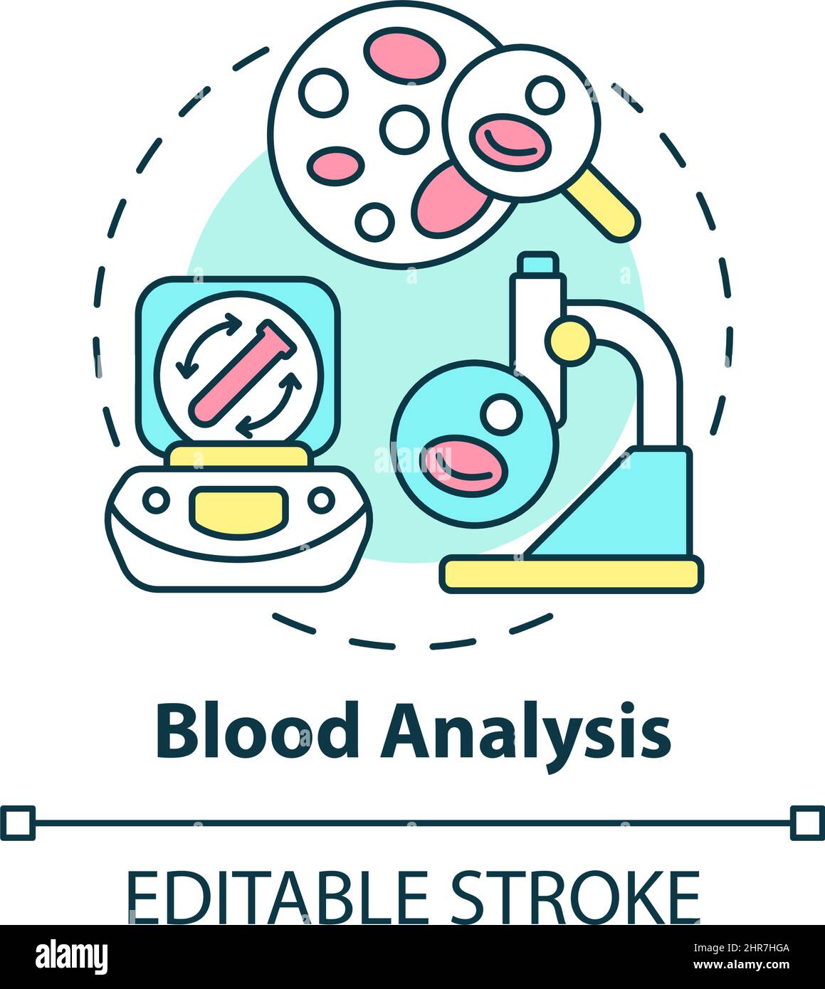 Icona del concetto di analisi del sangue Illustrazione Vettoriale