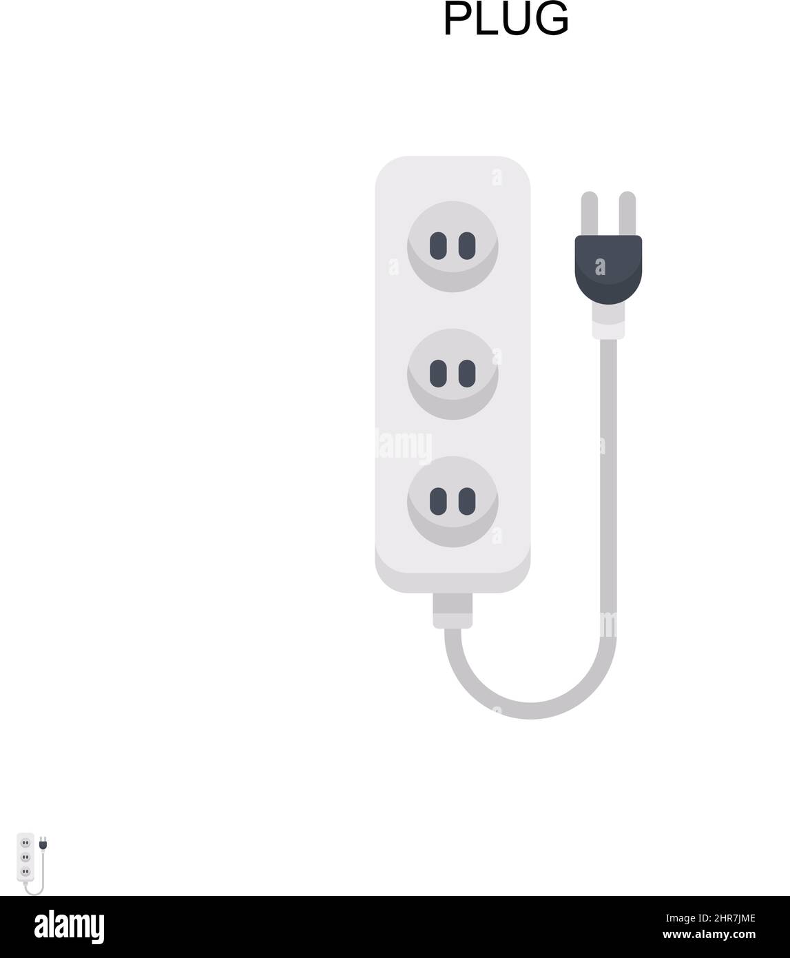 Icona Plug Simple Vector. Modello di disegno del simbolo di illustrazione per l'elemento dell'interfaccia utente mobile Web. Illustrazione Vettoriale