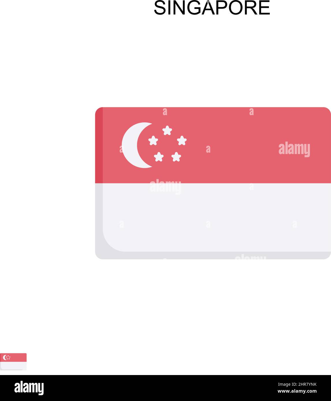 Singapore semplice icona vettoriale. Modello di disegno del simbolo di illustrazione per l'elemento dell'interfaccia utente mobile Web. Illustrazione Vettoriale