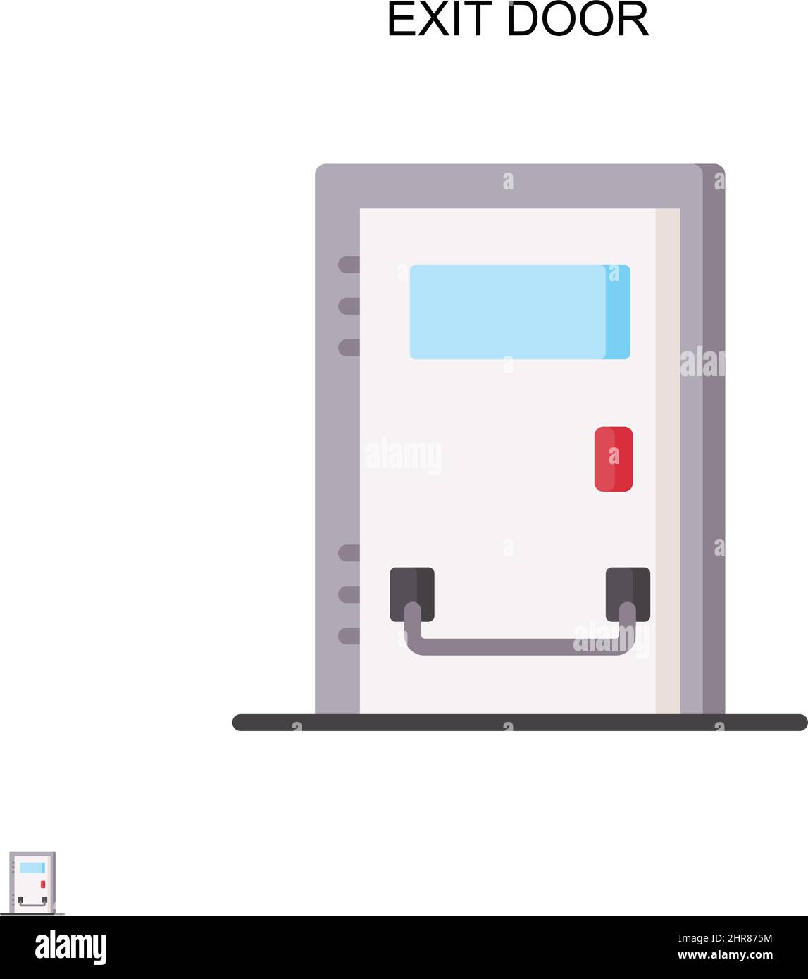 Icona vettore semplice porta di uscita. Modello di disegno del simbolo di illustrazione per l'elemento dell'interfaccia utente mobile Web. Illustrazione Vettoriale