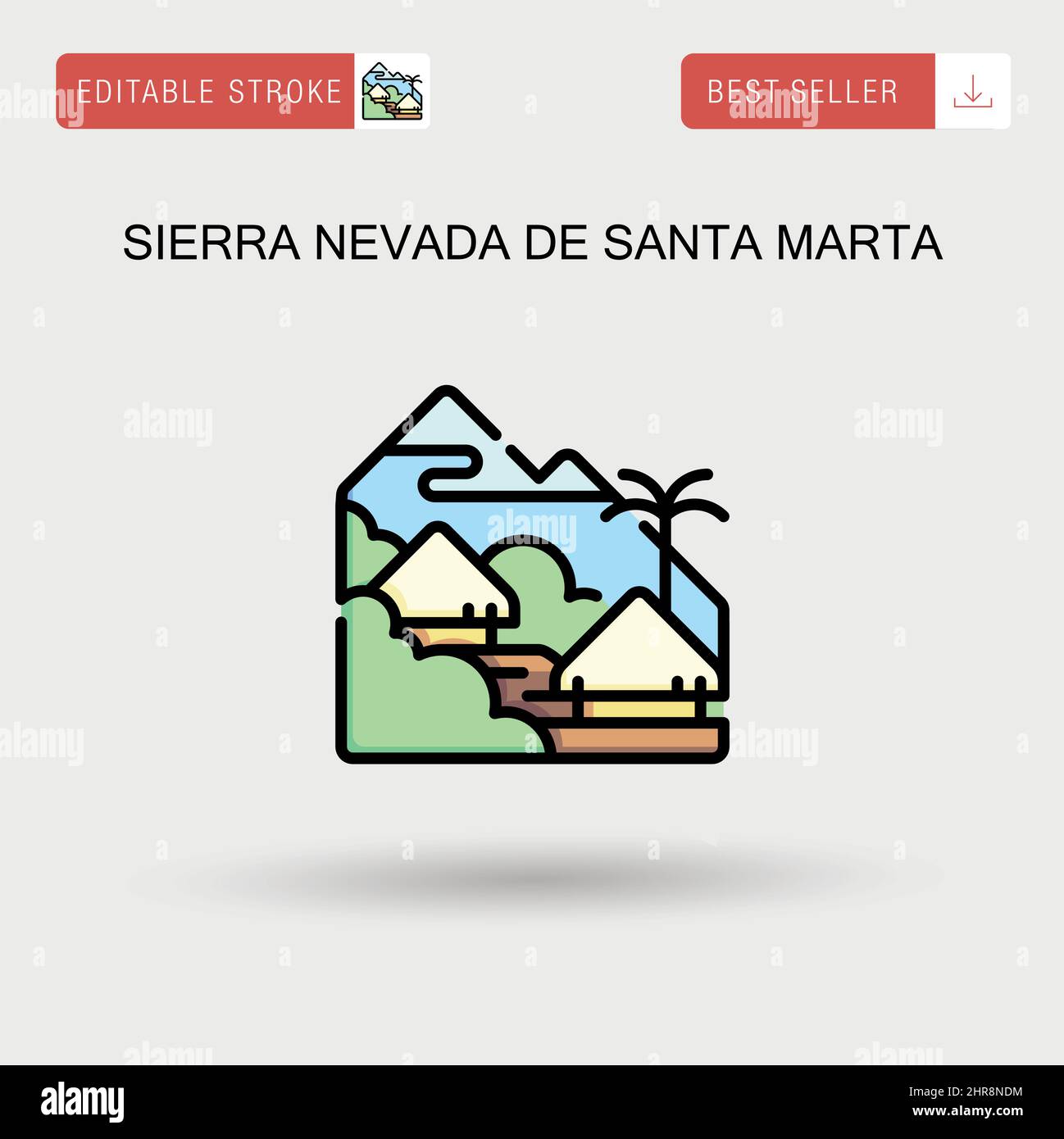 Sierra nevada de santa marta semplice icona vettoriale. Illustrazione Vettoriale