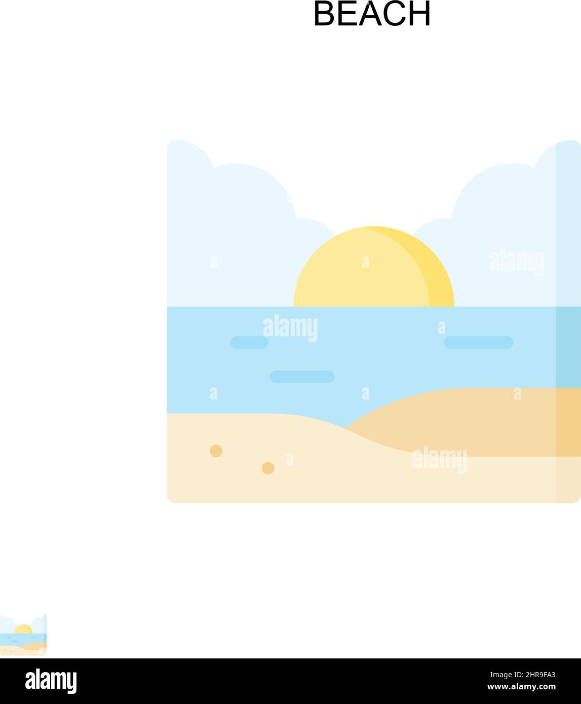 Spiaggia semplice icona vettoriale. Modello di disegno del simbolo di illustrazione per l'elemento dell'interfaccia utente mobile Web. Illustrazione Vettoriale Spiaggia semplice icona vettoriale. Modello di disegno del simbolo di illustrazione per l'elemento dell'interfaccia utente mobile Web. Illustrazione Vettoriale