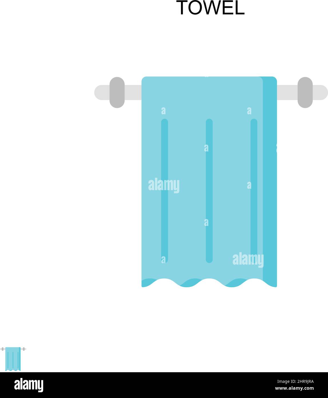 Asciugamano semplice vettore icona. Modello di disegno del simbolo di illustrazione per l'elemento dell'interfaccia utente mobile Web. Illustrazione Vettoriale