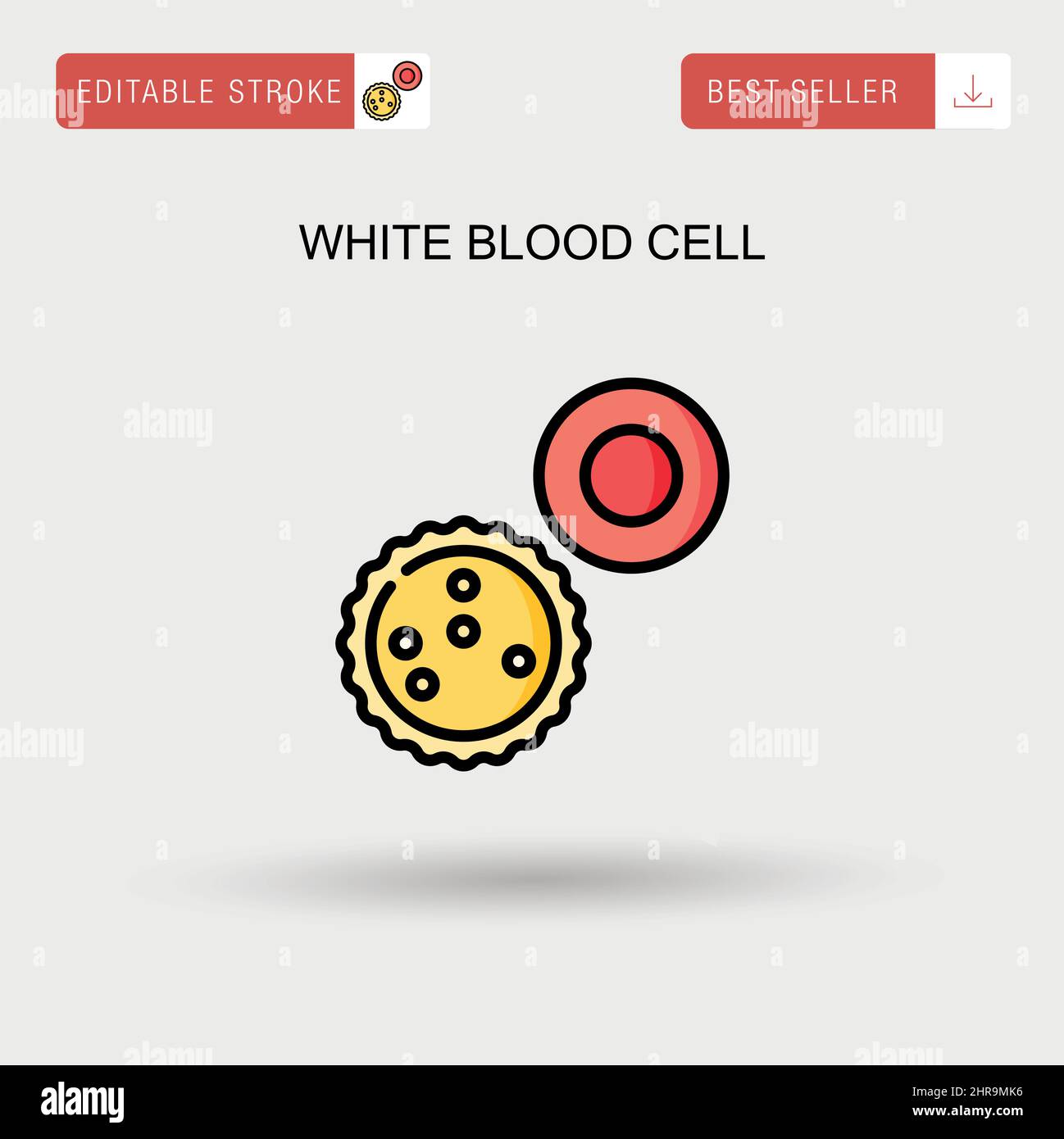 Icona del vettore semplice dei globuli bianchi. Illustrazione Vettoriale