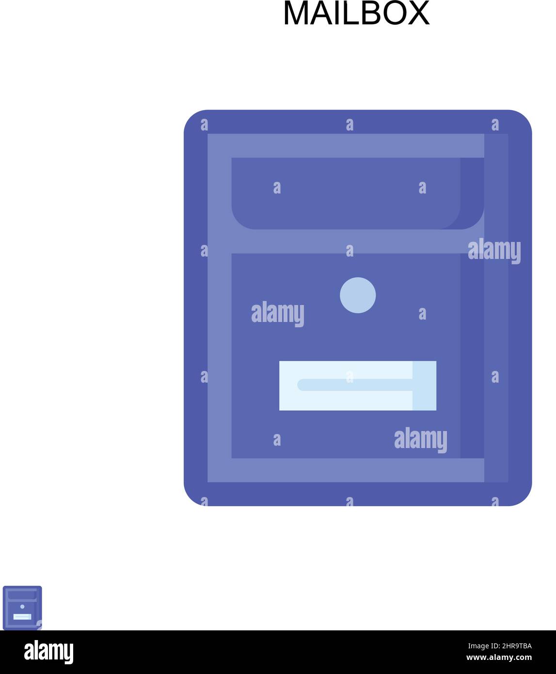 Icona vettore semplice casella postale. Modello di disegno del simbolo di illustrazione per l'elemento dell'interfaccia utente mobile Web. Illustrazione Vettoriale