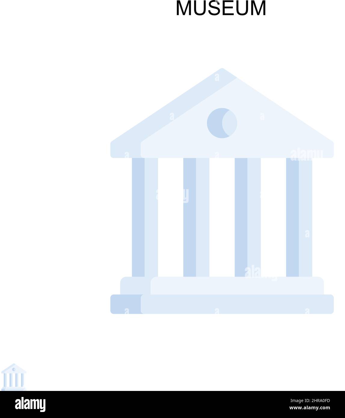 Museo semplice icona vettoriale. Modello di disegno del simbolo di illustrazione per l'elemento dell'interfaccia utente mobile Web. Illustrazione Vettoriale