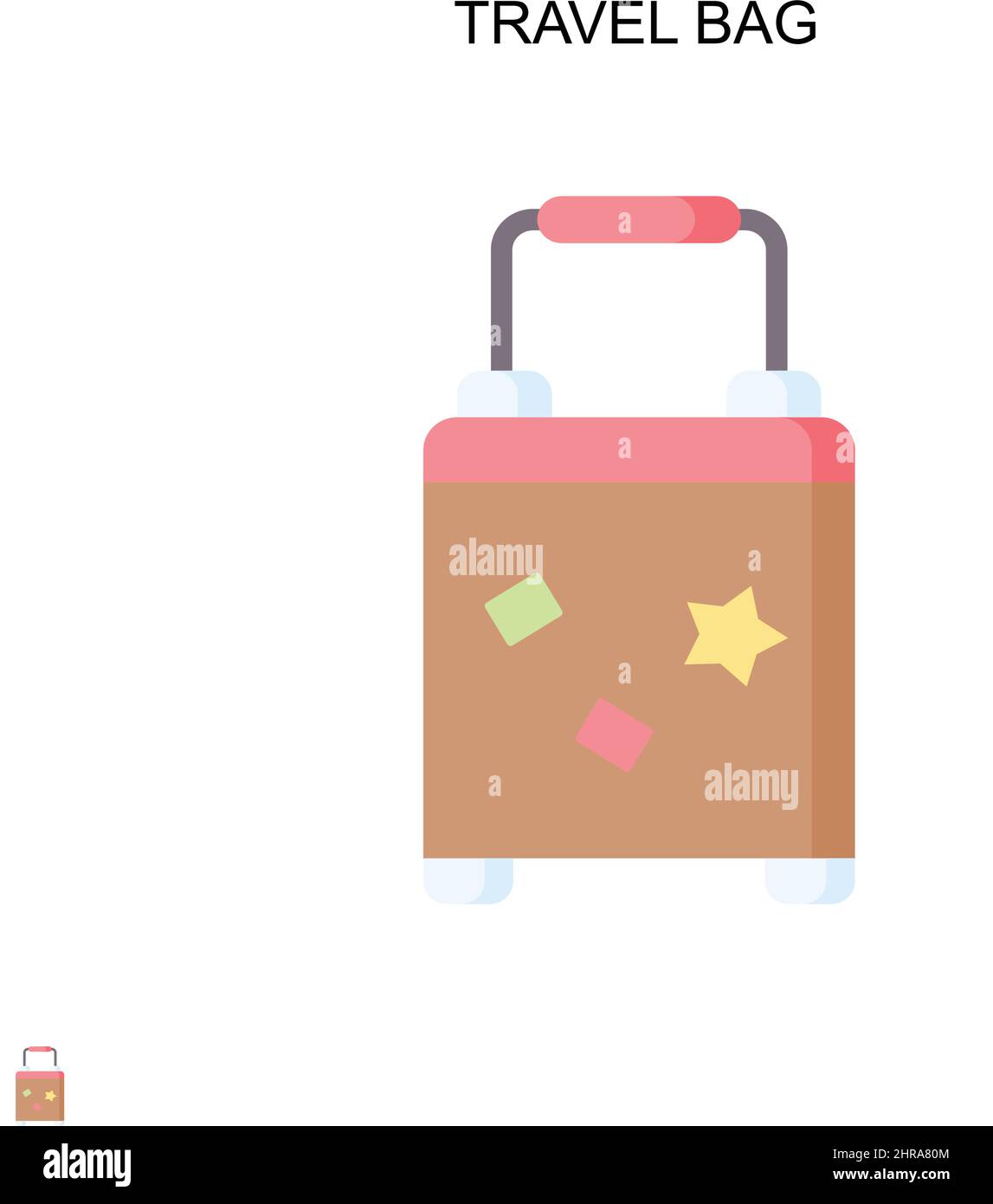 Borsa da viaggio semplice icona vettoriale. Modello di disegno del simbolo di illustrazione per l'elemento dell'interfaccia utente mobile Web. Illustrazione Vettoriale