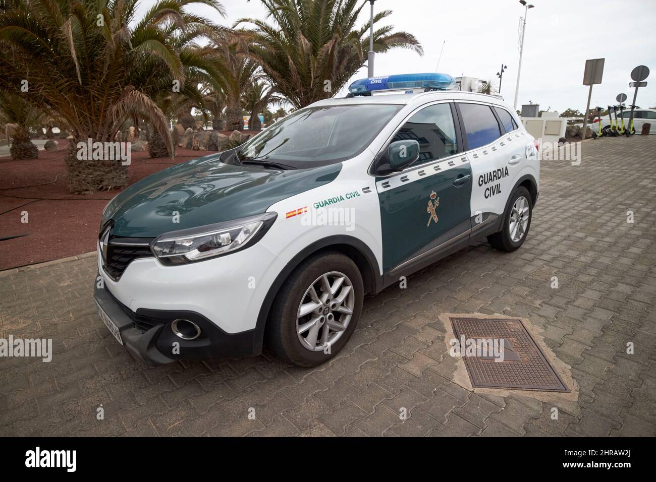 guardia nazionale civile polizia pattuglia veicolo Lanzarote, Isole Canarie, Spagna Foto Stock