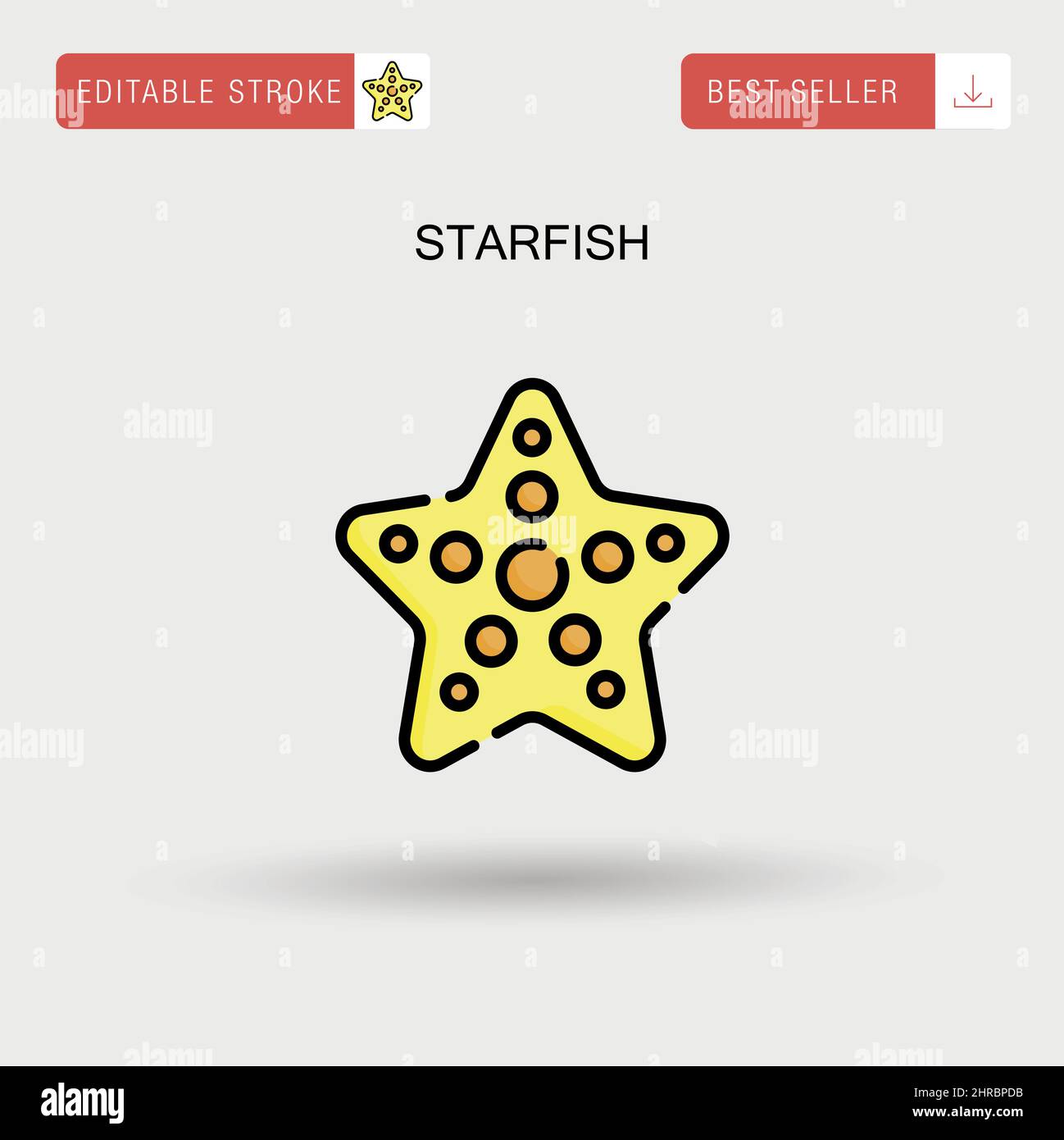 Icona vettore semplice Starfish. Illustrazione Vettoriale