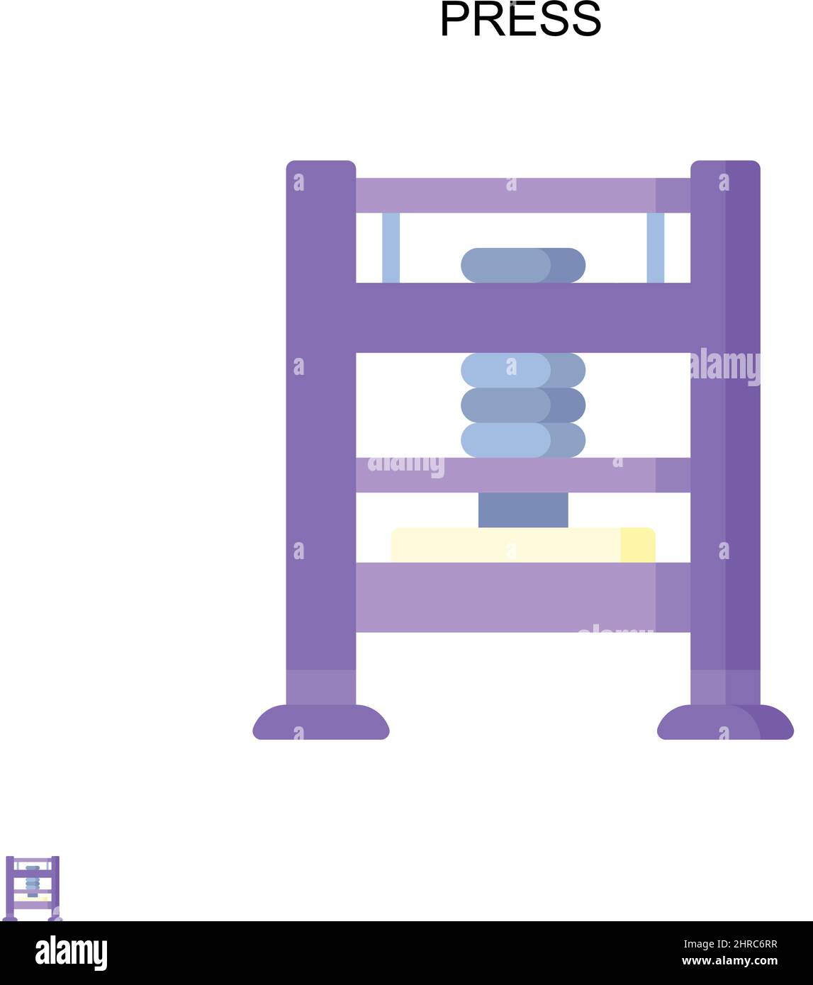 Premere l'icona vettore semplice. Modello di disegno del simbolo di illustrazione per l'elemento dell'interfaccia utente mobile Web. Illustrazione Vettoriale