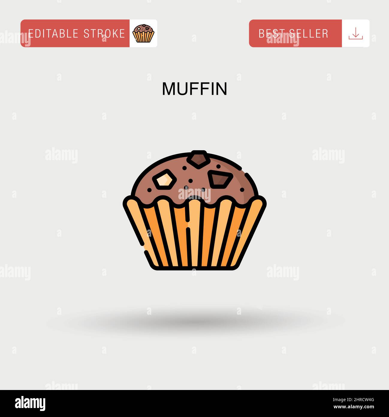 Icona del vettore semplice del muffin. Illustrazione Vettoriale